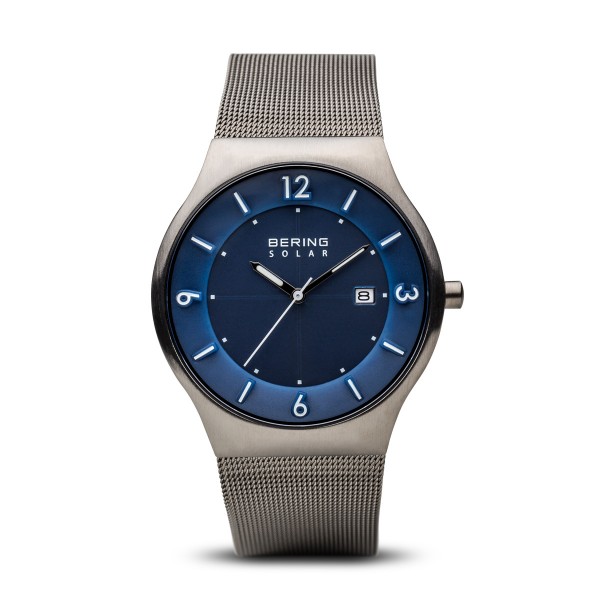 Bering - Solar 14440-007 Herenhorloge - Zilverkleurig/Blauw