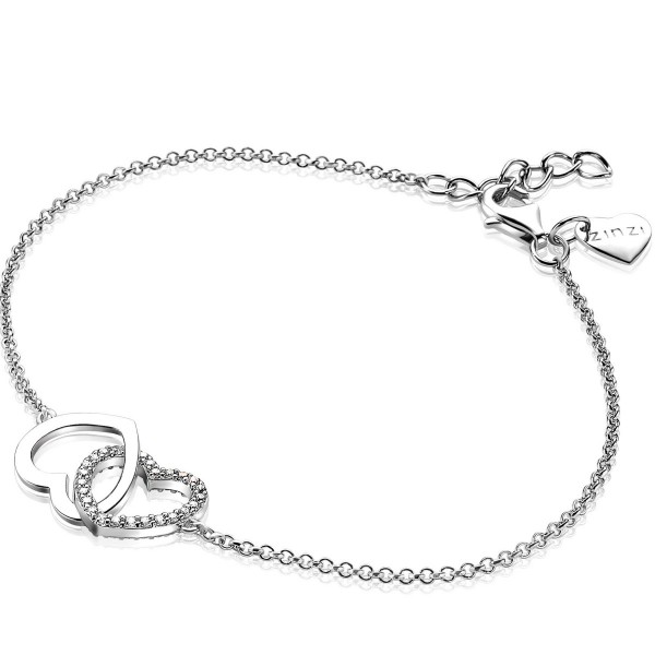 Zinzi - Zilveren Armband ZIA1736 Verbonden Harten
