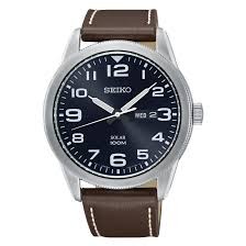 Seiko - Solar SNE475P1 Herenhorloge - Bruin