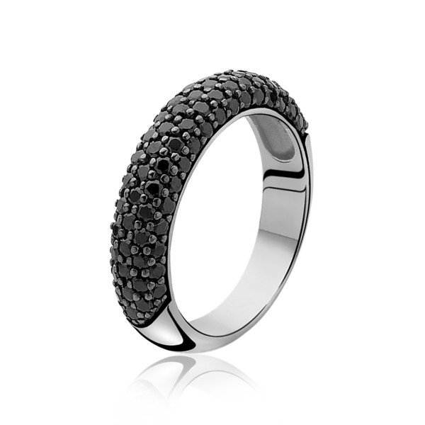 Zinzi - Zilveren Ring ZIR633-54 Zwart Zirkonia