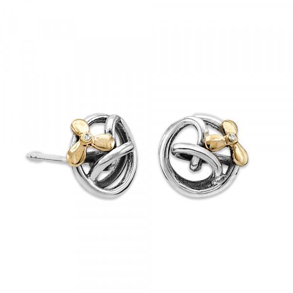 Rbinovich - Zilveren Knopjes 74005800 Knoop met Gouden Bloem