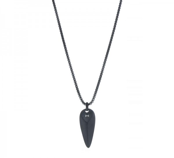 Aze Jewels - Stalen Collier AZ-NL003-B-070 Zwarte Triangle