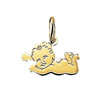 Gouden Hanger - Bedel - Liggende Baby 14karaat