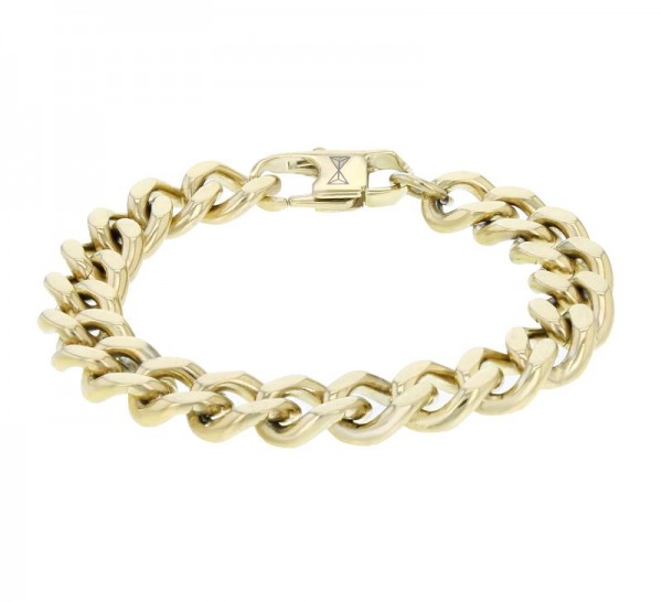 Aze Jewels - Stalen Armband AZ-BM001-D-210 Gourmet Full Flat - Goudkleurig
