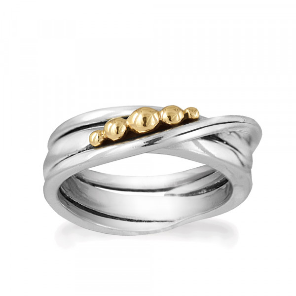 Rabinovich - Golden Bubbles 72403800 Zilveren Ring met Goud