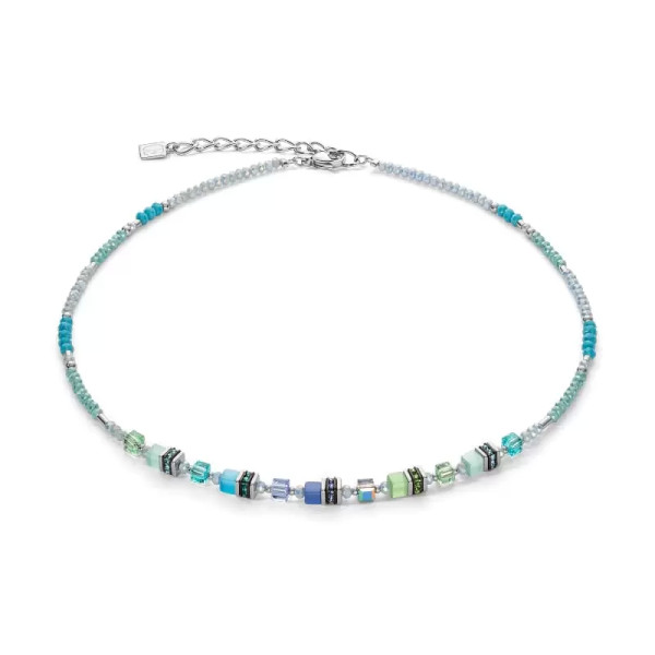 Coeur de Lion Collier Cube Story Sparkling Blauw Groen 4562/10-0705