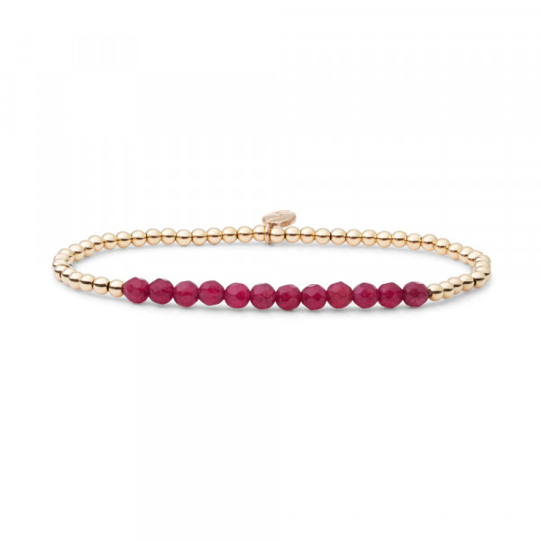 Sparkling Jewels - Universe Armband SBG-GEM49-3MM-LINE Fuchsia Jade
