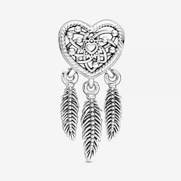 Pandora Moments - Opengewerkt Hart & Drie Veren Dromenvanger 799107C00