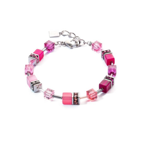 Coeur de Lion GeoCUBE VIVA Magenta armband 2838/30-0422