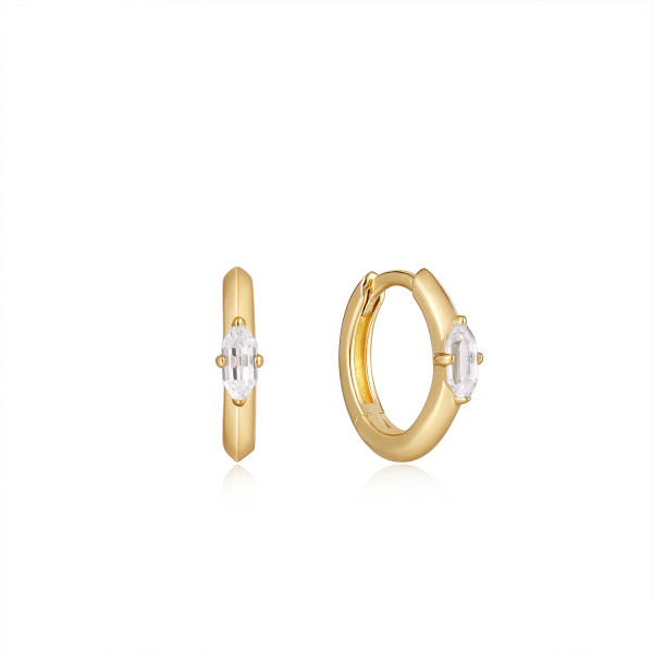 Ania Haie Sparkle Emblem Huggie Hoop oorringen E041-04G-W