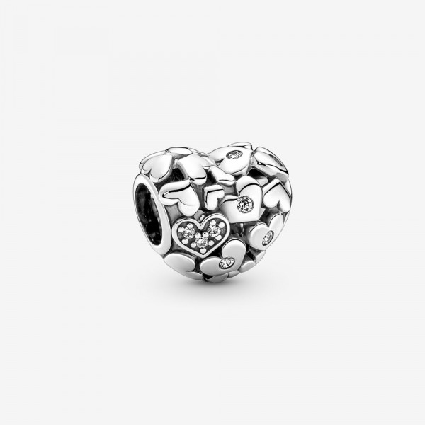 Pandora - Zilveren Bedel 791061C01 Opengewerkt Hart