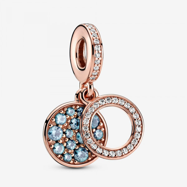 Pandora Moments - Bedel 789186C03 Sparkling Light Blue Disc - Rosékleurig
