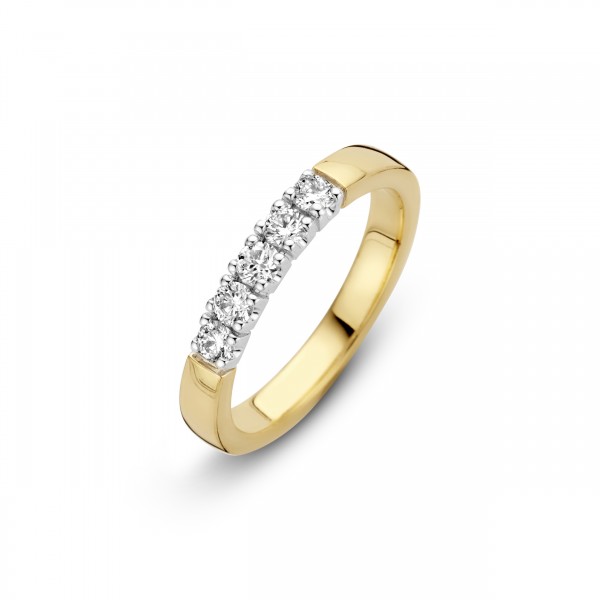 Briljant - Memoire Gouden Damesring 5x0,05crt Diamant