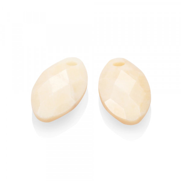 Sparkling Jewels - Agate Leaf EAGEM48-FCLF-S Oorbel edelsteen - Beige