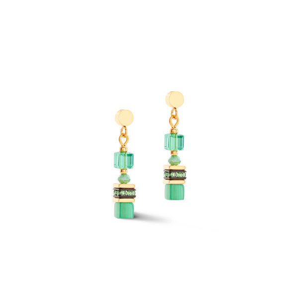 Coeur de Lion Oorbellen Mini Cubes Groen 4565/21 - 0500