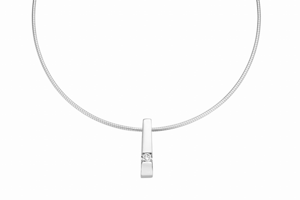 Briljant - Stretto witgouden Dameshanger 0,12crt Diamant