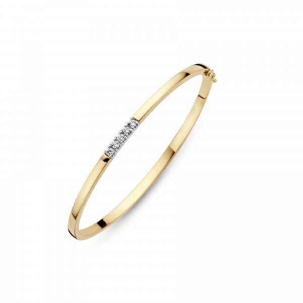 Briljant - Gouden Memoire Slavenarmband 5x0,05crt Diamant