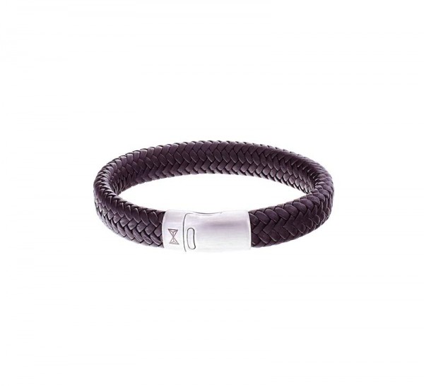 Aze Jewels - Armband AZ-BL007-B-210 Gevlochten Leer - Bruin