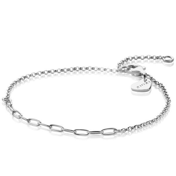 Zinzi - Zilveren Armband ZIA1989 Paperclip Schakel