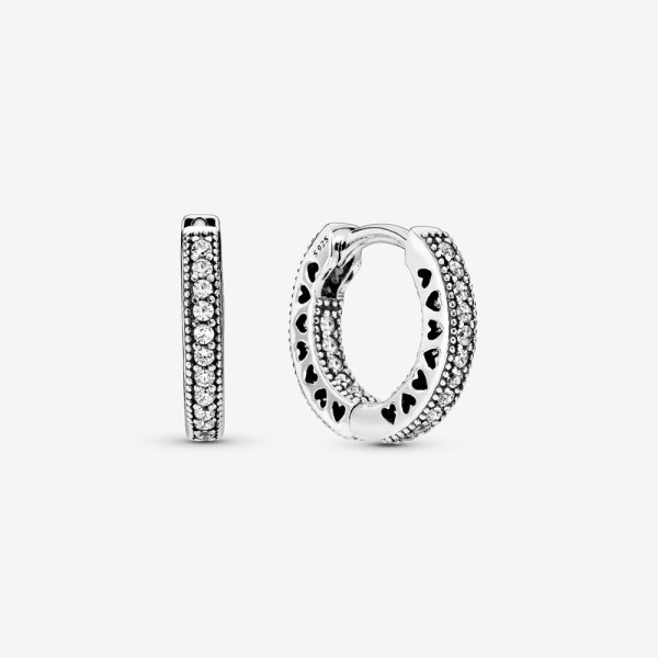 Pandora Pavé Hart Oorringen Zirkonia 296317CZ