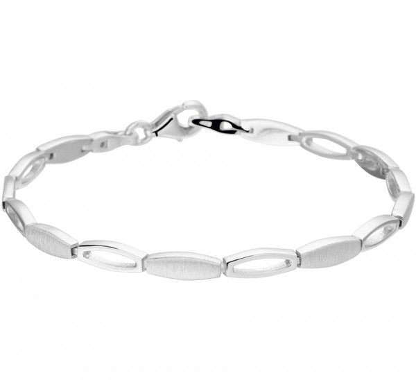 Zilveren Armband mat glad schakels