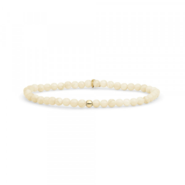 Sparkling Jewels - Saturn Small Armband SBG-GEM48-ADD-4MM Beige Agate