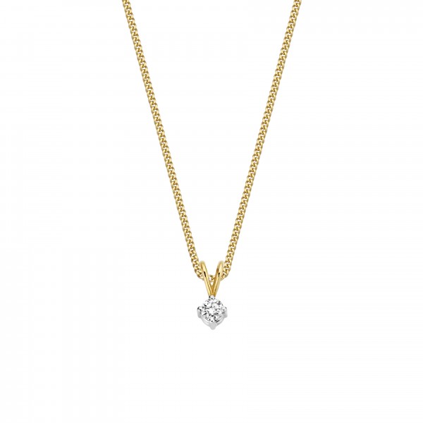 Briljant - Classico Geelgouden Dameshanger 0,10crt Diamant