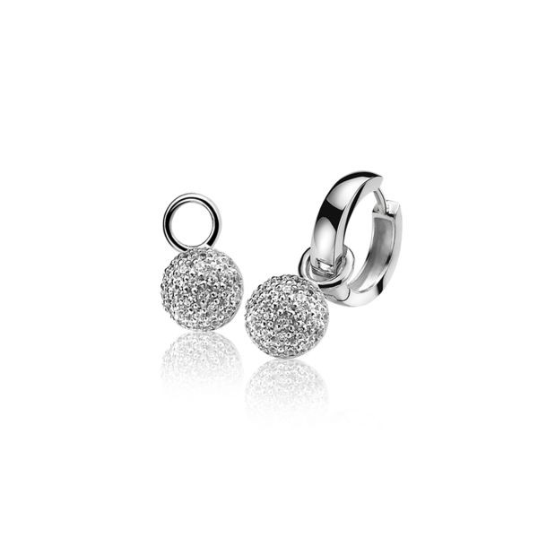 Zinzi Creoolhangers Rond met Zirkonia's ZICH915