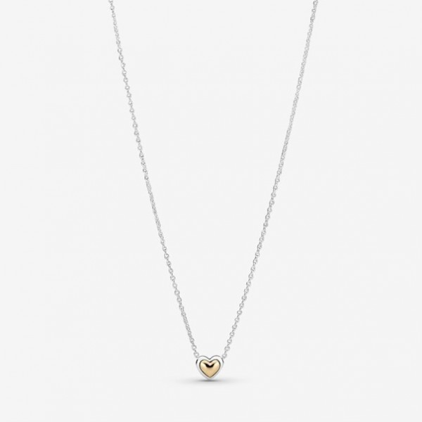 Pandora - Zilveren Collier 399399C00-45 Koepelvormig Gouden Hart