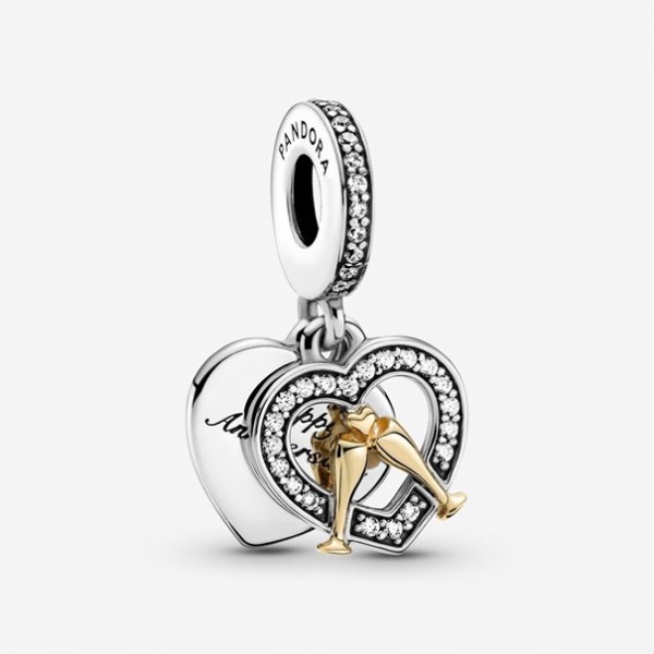 Pandora - Zilveren Bedel 799322C01 Two-Tone Happy Anniversary