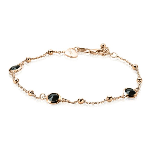 Zinzi - Zilveren Armband ZIA1551R Rosékleurig Fantasieschakel - Swarovski