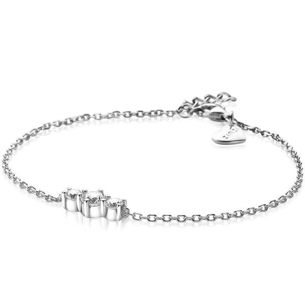 Zinzi - Zilveren Schakel Armband ZIA2136 Ronde Zirkonia's