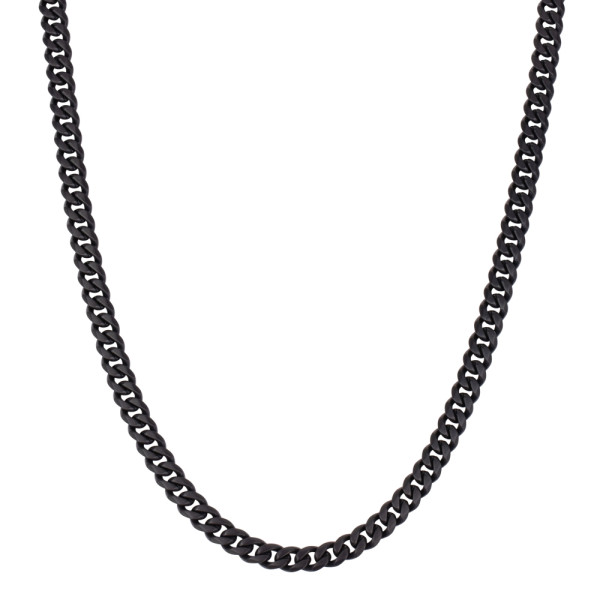 Aze Jewels Necklace Gourmette Eight Noir AZ-NL006-B- 60 cm