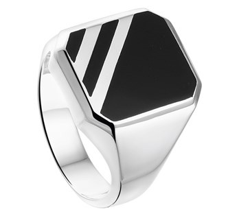 Zilveren Onyx Zegelring 1013990 Maat 21