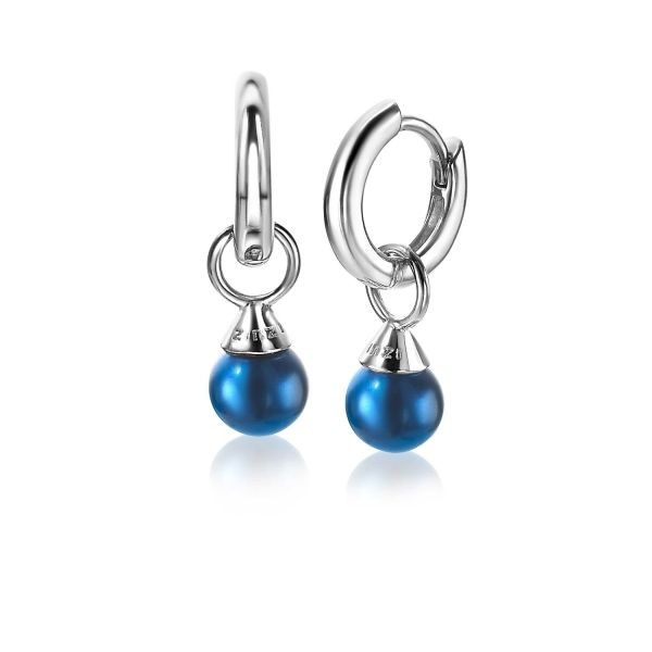 Zinzi - Zilveren Creoolhangers ZICH1749B Blauw