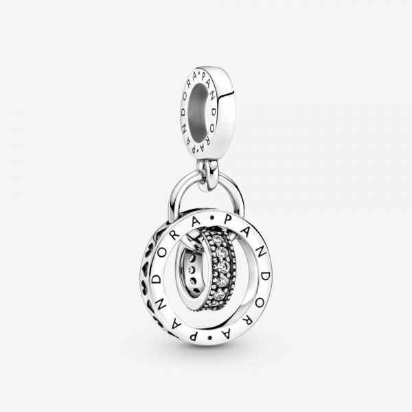 Pandora - Zilveren Hangende Bedel 799490C01 Logo Cirkels