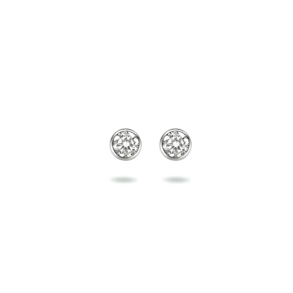 Oorknoppen Zilver Zirkonia Rond 3mm