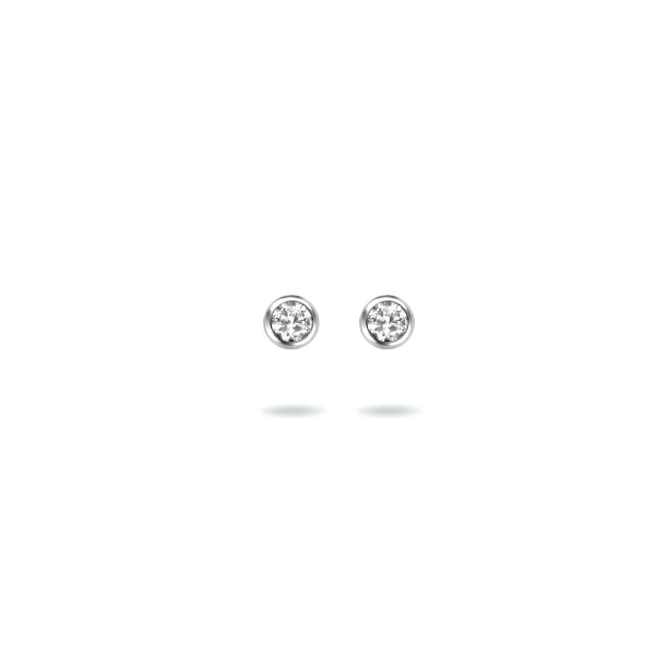 Oorknoppen Zilver Zirkonia Rond 2mm