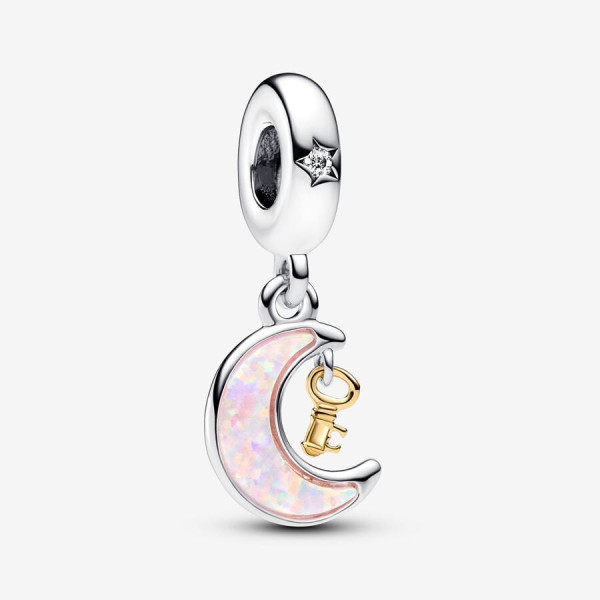 Pandora Tweekleurige Sleutel en Maan Hangende Bedel 762985C01