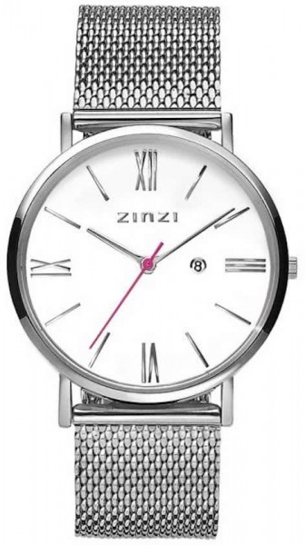 Zinzi - Roman ZIW506M Dameshorloge Zilverkleurig + Gratis Zinzi Armbandje