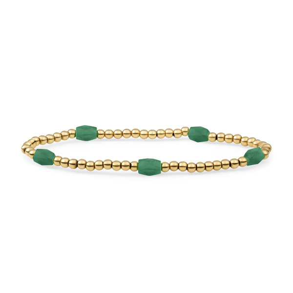 Sparkling Jewels Green Onyx Reverse Edge Mix Armband SB-G-3MM-BAR-G53