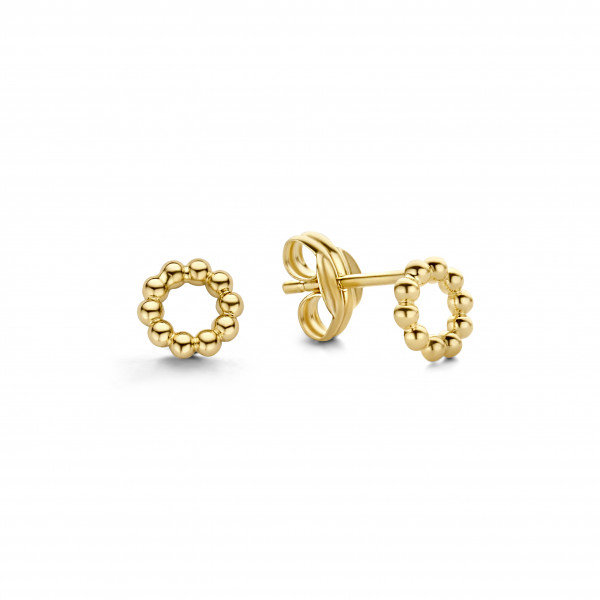 Jackie - Gouden Oorknopjes JKE20.060 Bubbly Circle