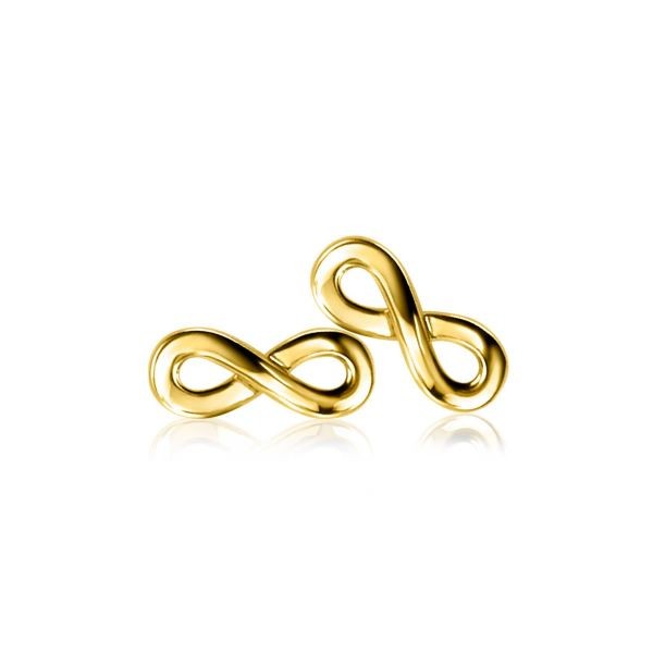 Zinzi - Zilveren Oorknopjes ZIO1065G Goudkleurig Infinity