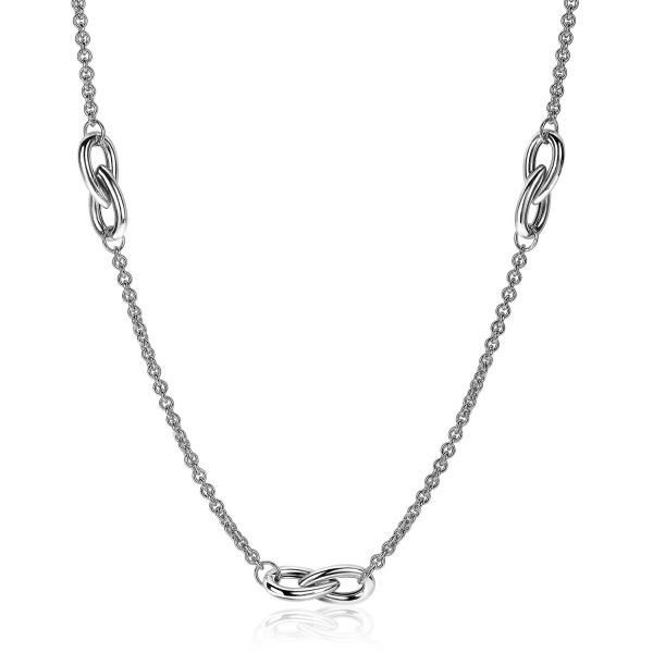 Zinzi - Zilveren Collier ZIC2107 Jasseron 43cm