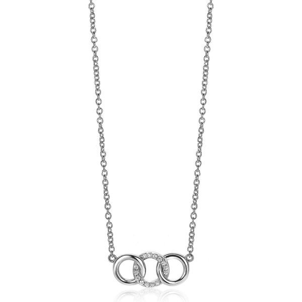 Zinzi - Zilveren Collier ZIC2045 Open Verbonden Rondjes