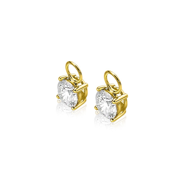 ZINZI 14 karaat gouden creoolhanger rond wit ZGCH143