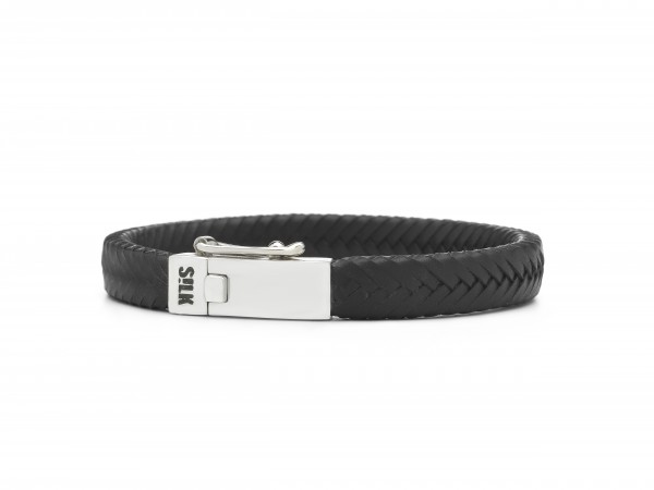 Silk - Leren Armband 155BLK Alpha