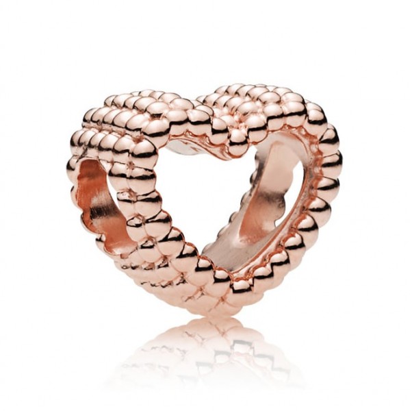 Pandora Moments - Bedel Rosékleurig Beaded Heart 787516