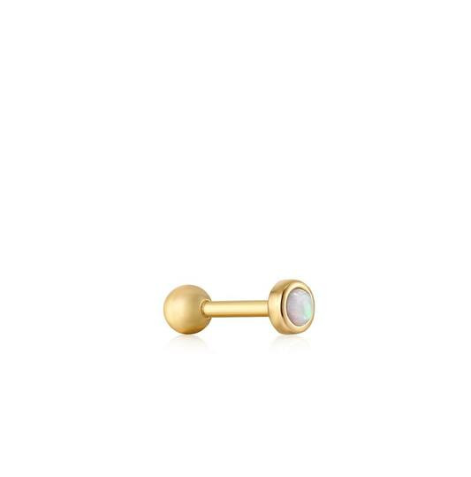 Ania Haie Opal Bezel Barbell Single oorsteker E035-11G p. stuk