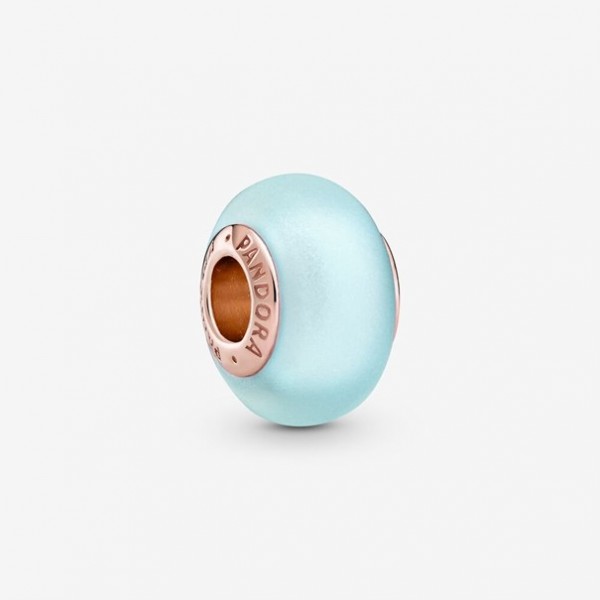 Pandora - Zilveren Bedel 789420C00 Mat Blauw Murano Glas